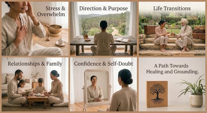Areas life coaching can help with — stress, direction, life transitions, relationships, confidence, and grounding